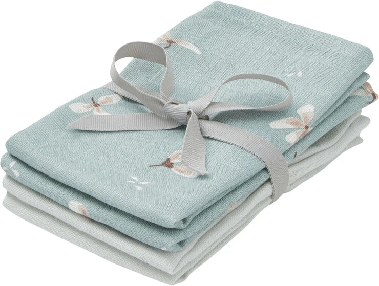 Cam Cam Copenhagen WASH CLOTH MUSLIN, PRINTED - 4 PACK Mix Windflower Blue, Etoile Blue 3 Cam Cam Copenhagen WASH CLOTH MUSLIN, PRINTED - 4 PACK Mix Windflower Blue, Etoile Blue