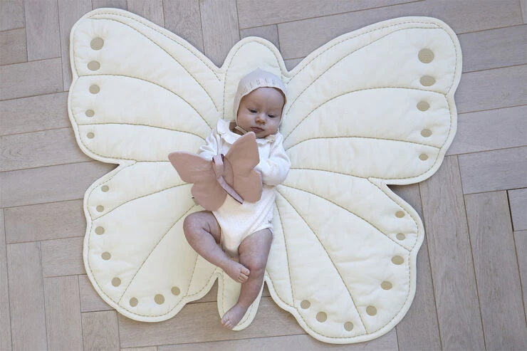 Cam Cam Copenhagen Butterfly Play Mat - OCS Off-White Off White 5 Cam Cam Copenhagen Butterfly Play Mat - OCS Off-White Off White - Billede 3