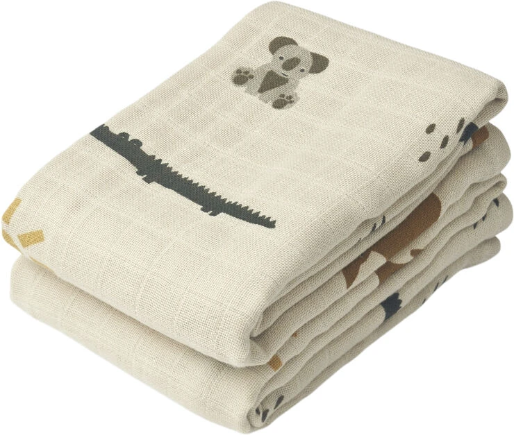 Liewood Lewis Muslin Cloth 2-pack Aussie/sea Shell Mix 3 Liewood Lewis Muslin Cloth 2-pack Aussie/sea Shell Mix