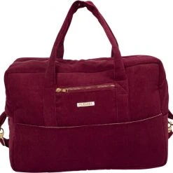 Filibabba Mommy Bag - Fløjl, Deeply Red Deeply Red