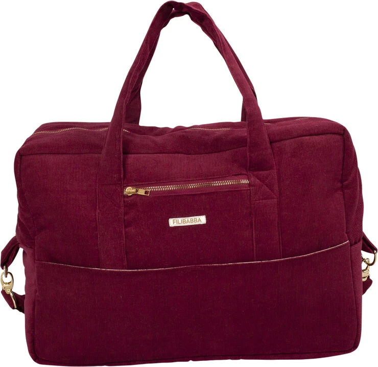 Filibabba Mommy Bag - Fløjl, Deeply Red Deeply Red 3 Filibabba Mommy Bag - Fløjl, Deeply Red Deeply Red