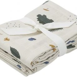 Liewood 2 Pack Hannah Printet Muslin Stofbleer Dino Mix