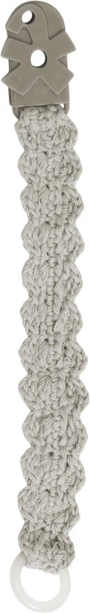 Sebra Hæklet Suttekæde, Elephant Grey 3 Sebra Hæklet Suttekæde, Elephant Grey