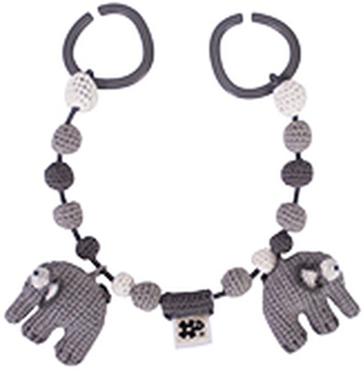 Sebra Hæklet Barnevognskæde, Elefanten Fanto, Classic Grey 3 Sebra Hæklet Barnevognskæde, Elefanten Fanto, Classic Grey