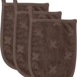 Müsli By Green Cotton Bath Gloves 3-PACK Brown Sugar