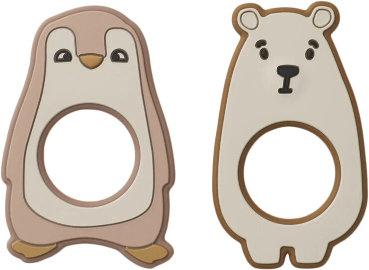 Liewood Gili Teether - 2 Pack Dark Rose Multi Mix 3 Liewood Gili Teether - 2 Pack Dark Rose Multi Mix