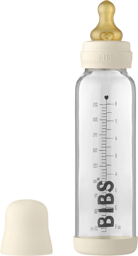 BIBS Baby Glass Bottle Complete Set Latex 225ml Ivory Ivory 3 BIBS Baby Glass Bottle Complete Set Latex 225ml Ivory Ivory