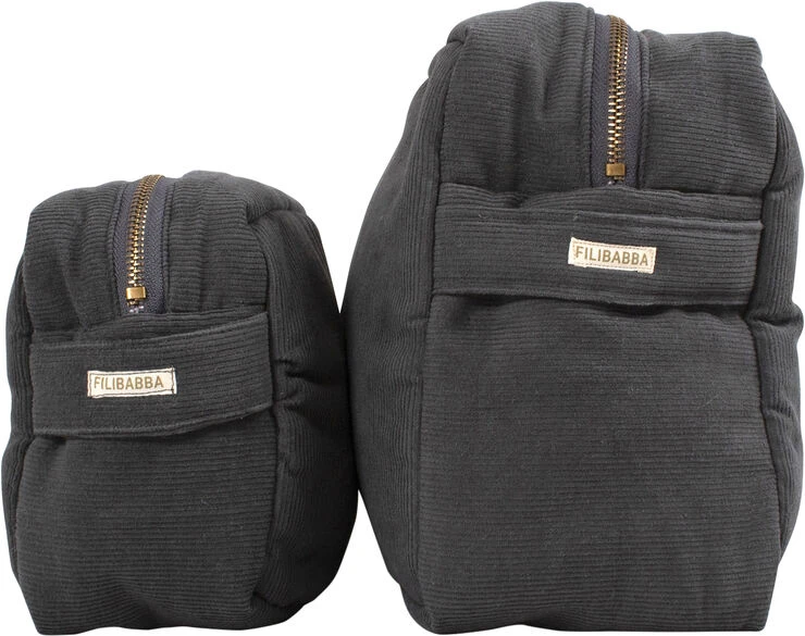 Filibabba Toilettaske Lille - Fløjl, Stone Grey Stone Grey 5 Filibabba Toilettaske Lille - Fløjl, Stone Grey Stone Grey - Billede 3