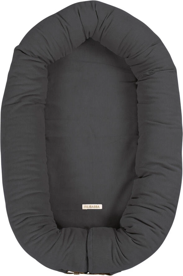 Filibabba Babynest - Fløjl - Stone Grey Stone Grey 3 Filibabba Babynest - Fløjl - Stone Grey Stone Grey