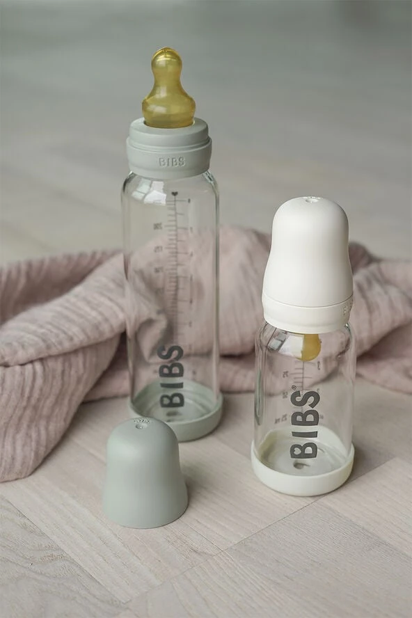 BIBS Baby Glass Bottle Complete Set Latex 225ml Blush Blush 4 BIBS Baby Glass Bottle Complete Set Latex 225ml Blush Blush - Billede 2