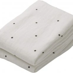 Liewood Lewis Muslin Cloth 2-pack Classic Dot Creme De La Creme