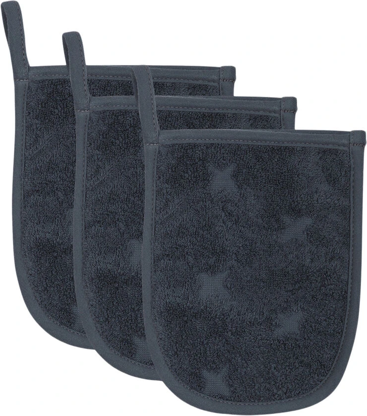 Müsli By Green Cotton Bath Gloves 3-PACK Midnight 3 Müsli By Green Cotton Bath Gloves 3-PACK Midnight