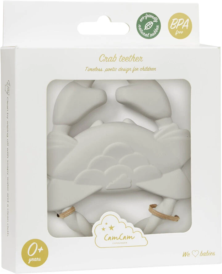 Cam Cam Copenhagen Crab Teether, Classic Grey Classic Grey 4 Cam Cam Copenhagen Crab Teether, Classic Grey Classic Grey - Billede 2