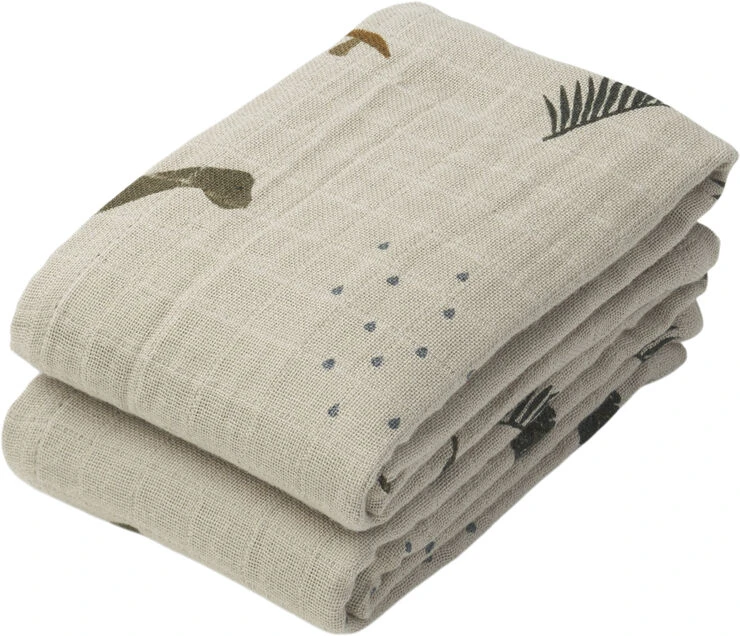 Liewood Lewis Muslin Cloth 2-pack Dino Dark Sandy Mix 3 Liewood Lewis Muslin Cloth 2-pack Dino Dark Sandy Mix