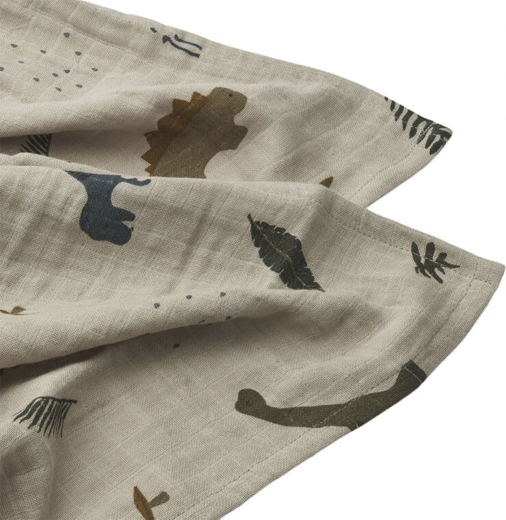 Liewood Lewis Muslin Cloth 2-pack Dino Dark Sandy Mix 4 Liewood Lewis Muslin Cloth 2-pack Dino Dark Sandy Mix - Billede 2