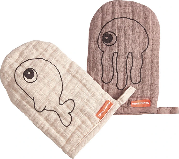 Done By Deer Vaskeklud, Sea Friends, 2 Stk Pudder 3 Done By Deer Vaskeklud, Sea Friends, 2 Stk Pudder