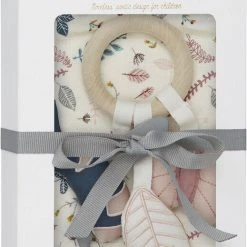 Cam Cam Copenhagen Gift Box W/ Muslin Cloth And Activity Ring - OCS Pressed Lea Pressed Leaves Rose