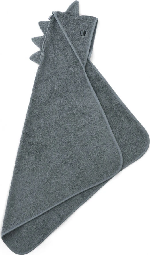 Liewood Albert Hooded Towel Dino Whale Blue 4 Liewood Albert Hooded Towel Dino Whale Blue - Billede 2