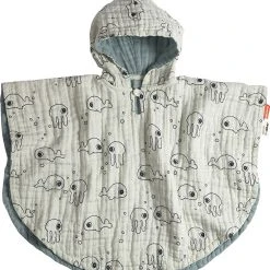 Done By Deer Bade Poncho, Sea Friends Blå