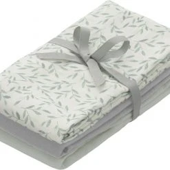 Cam Cam Copenhagen Muslin Cloth, 3-pack - GOTS Mix Green Leaves, Dusty Green, G Green Leaves, Dusty Green, Grey
