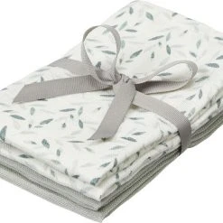 Cam Cam Washcloth, Muslin, 4-pack - GOTS Mix Green Leaves Green Leaves