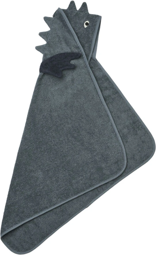 Liewood Albert Hooded Towel Dragon / Whale Blue Mix 4 Liewood Albert Hooded Towel Dragon / Whale Blue Mix - Billede 2