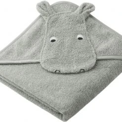 Liewood Albert Hooded Towel Hippo Dove Blue