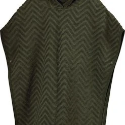 Filibabba Bade Poncho - Zigzag, Dark Green Dark Green