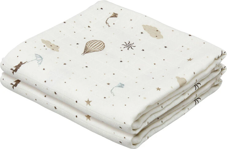 Cam Cam Copenhagen Muslin Cloth, Printed, 2-pack - GOTS Dreamland Dreamland 3 Cam Cam Copenhagen Muslin Cloth, Printed, 2-pack - GOTS Dreamland Dreamland