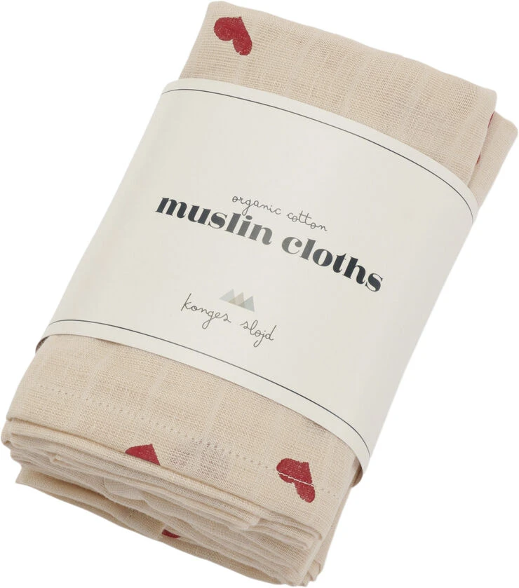 Konges Sløjd 3 PACK MUSLIN CLOTH GOTS AMOUR ROUGE 3 Konges Sløjd 3 PACK MUSLIN CLOTH GOTS AMOUR ROUGE