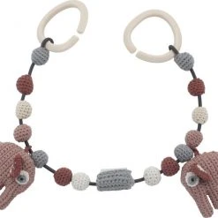 Sebra Hæklet Barnevognskæde, Elefanten Fanto, Blossom Pink