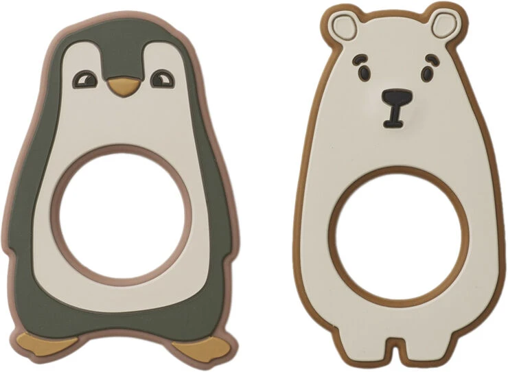 Liewood Gili Teether - 2 Pack Hunter Green Multi Mix 3 Liewood Gili Teether - 2 Pack Hunter Green Multi Mix